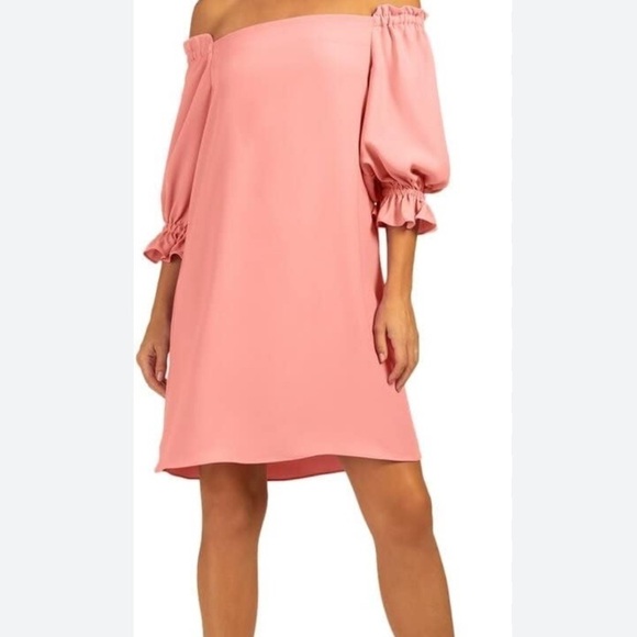 Trina Turk Shift Dress Equinox off shoulder style bubblegum pink size XS - Picture 1 of 8